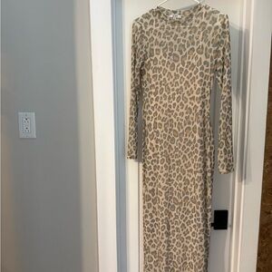 Leopard Print Long Sleeve Dress
